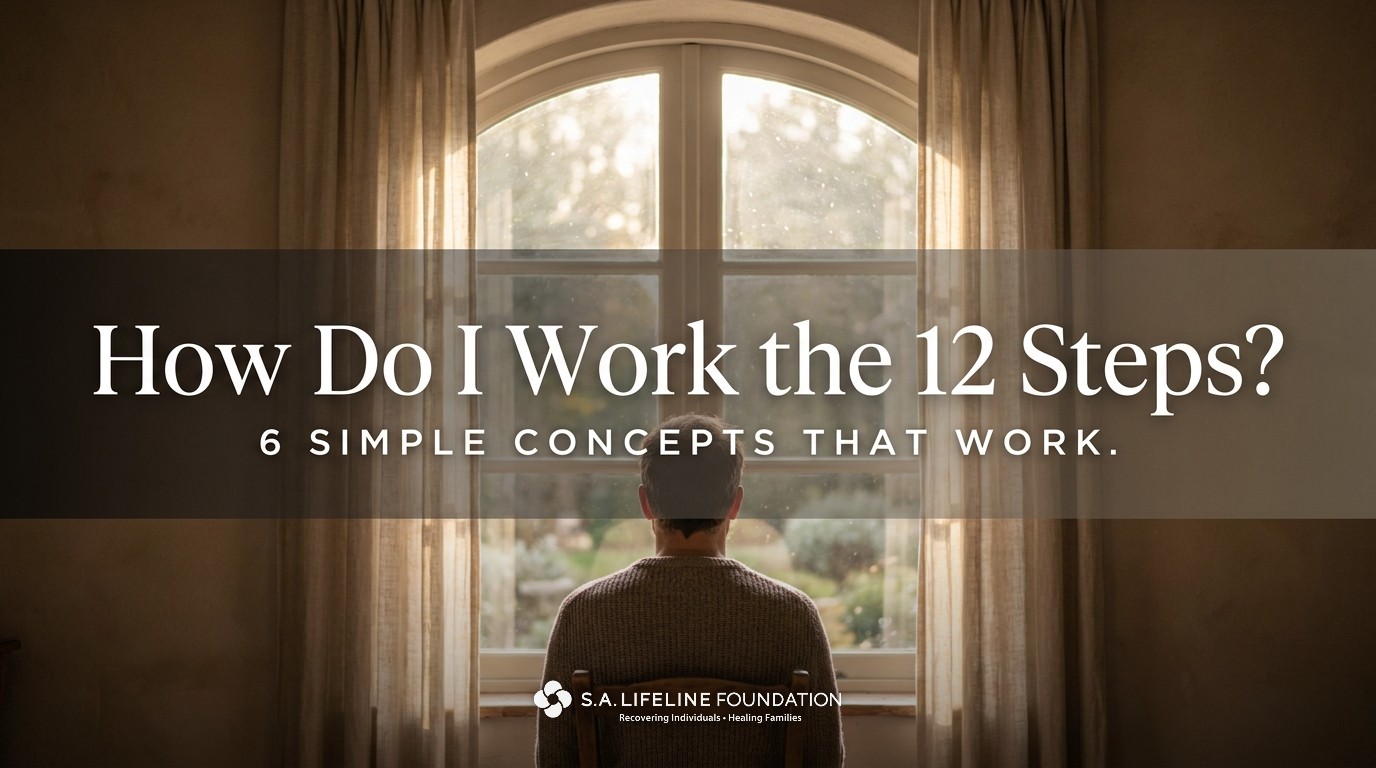 How Do I Work the 12 Steps? — a man reflecting by a window | S.A. Lifeline Foundation