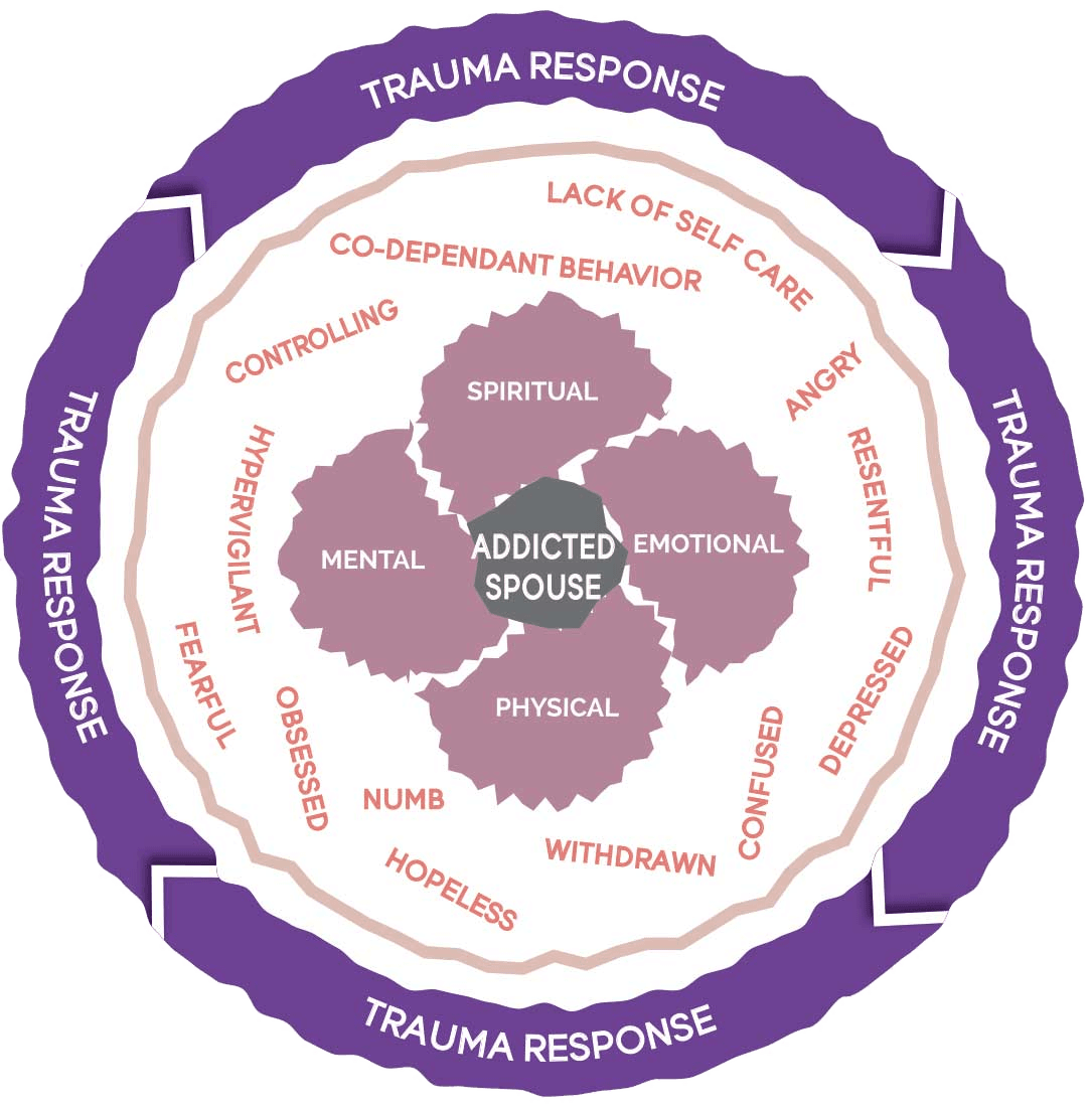 Circle diagram: Model of Spouse Betrayal and Trauma