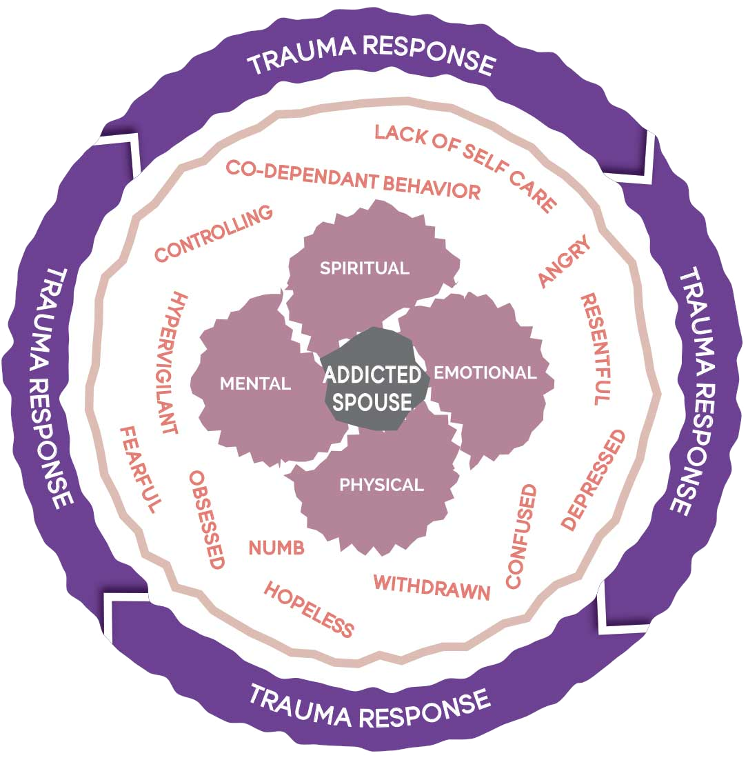 Circle diagram: Model of Spouse Betrayal and Trauma