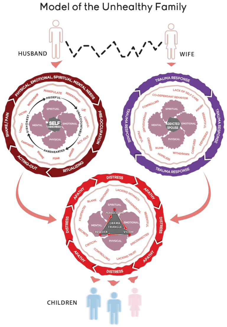 Circle diagram: Model of Family Impact